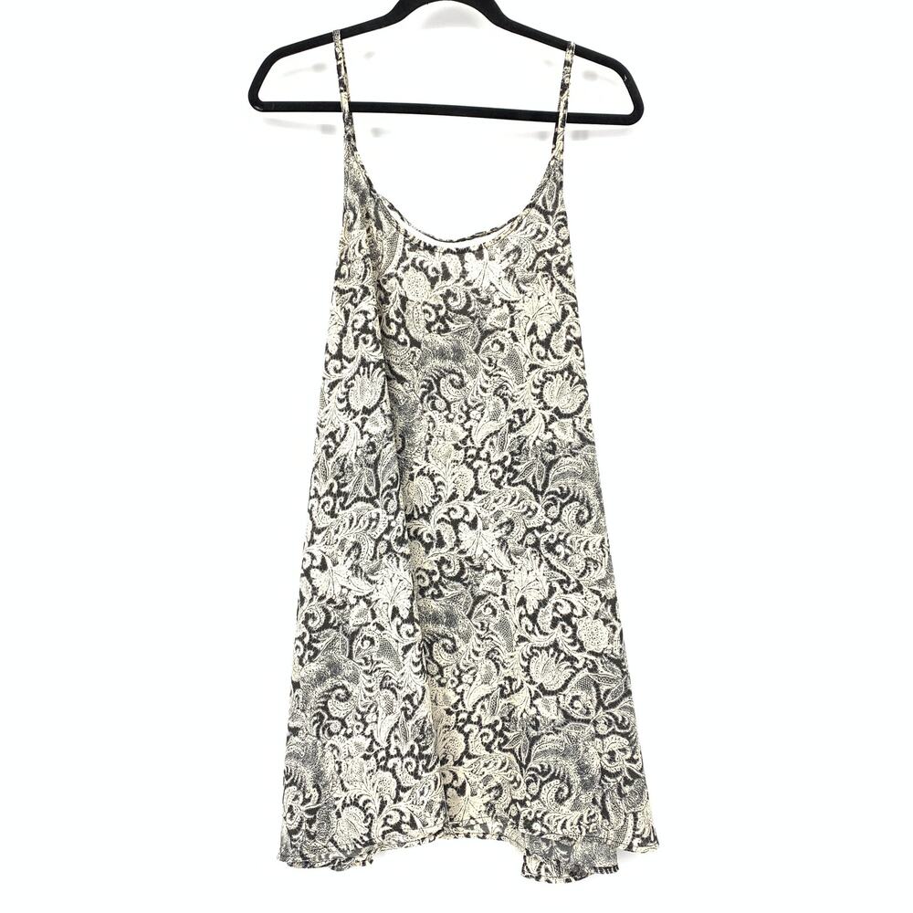 Intimately Free People Floral Slip Dress Womens Spaghetti Strap Sz M Cream Black